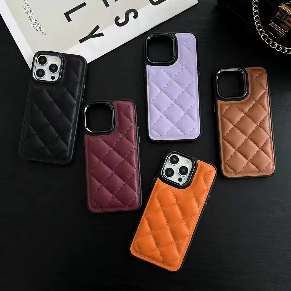 Convient pour Apple 15Promax Téléphone Diamond Grid Col Couleur Couleur solide Iphone 14 Anti Drop 14p Protection, 15p