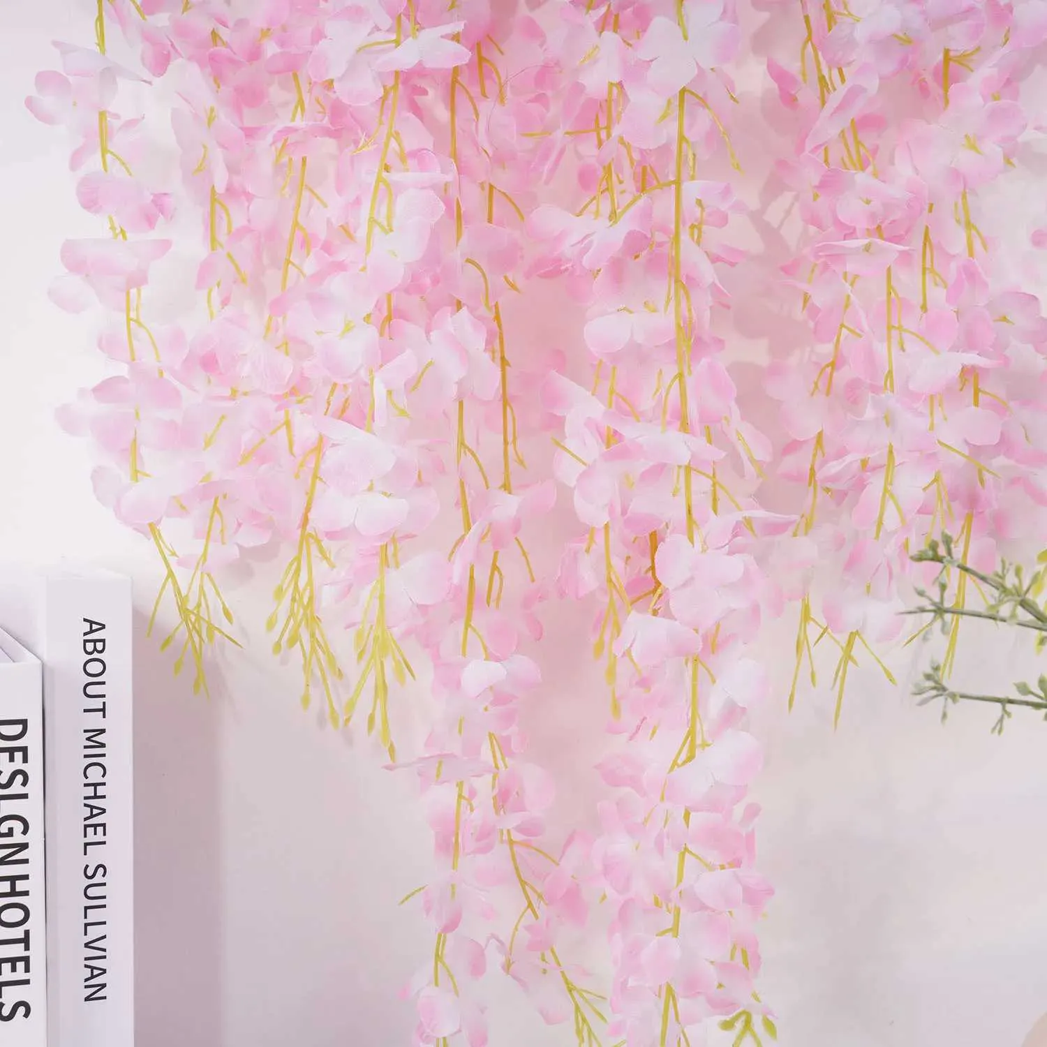 Flores decorativas grinaldas de 110 cm Wisteria Vine Flowers Artificial