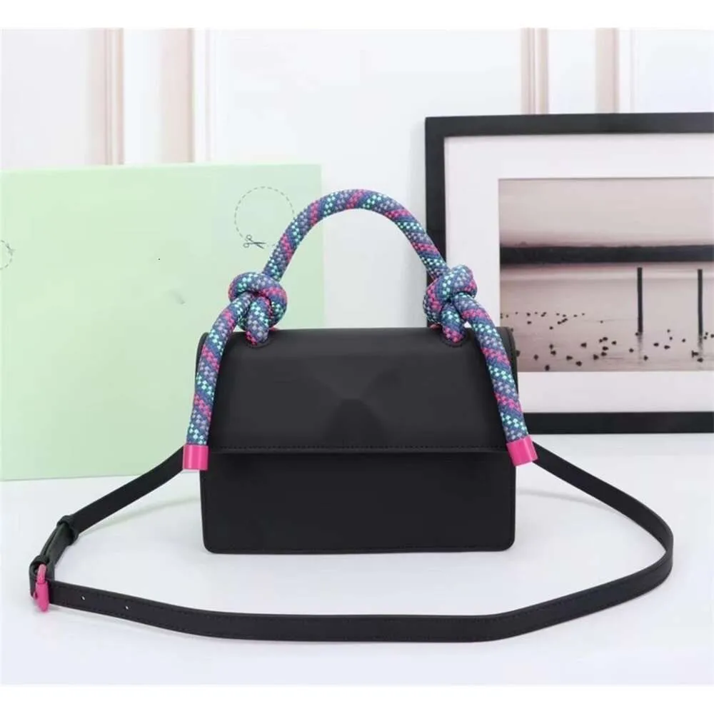 Designer bags Luxury Handbag New 2024OffWhite Woven Rope Arrows Jitney One Shoulder Gitney Handheld Crossbody Small Square Bag Ow Womens totebag