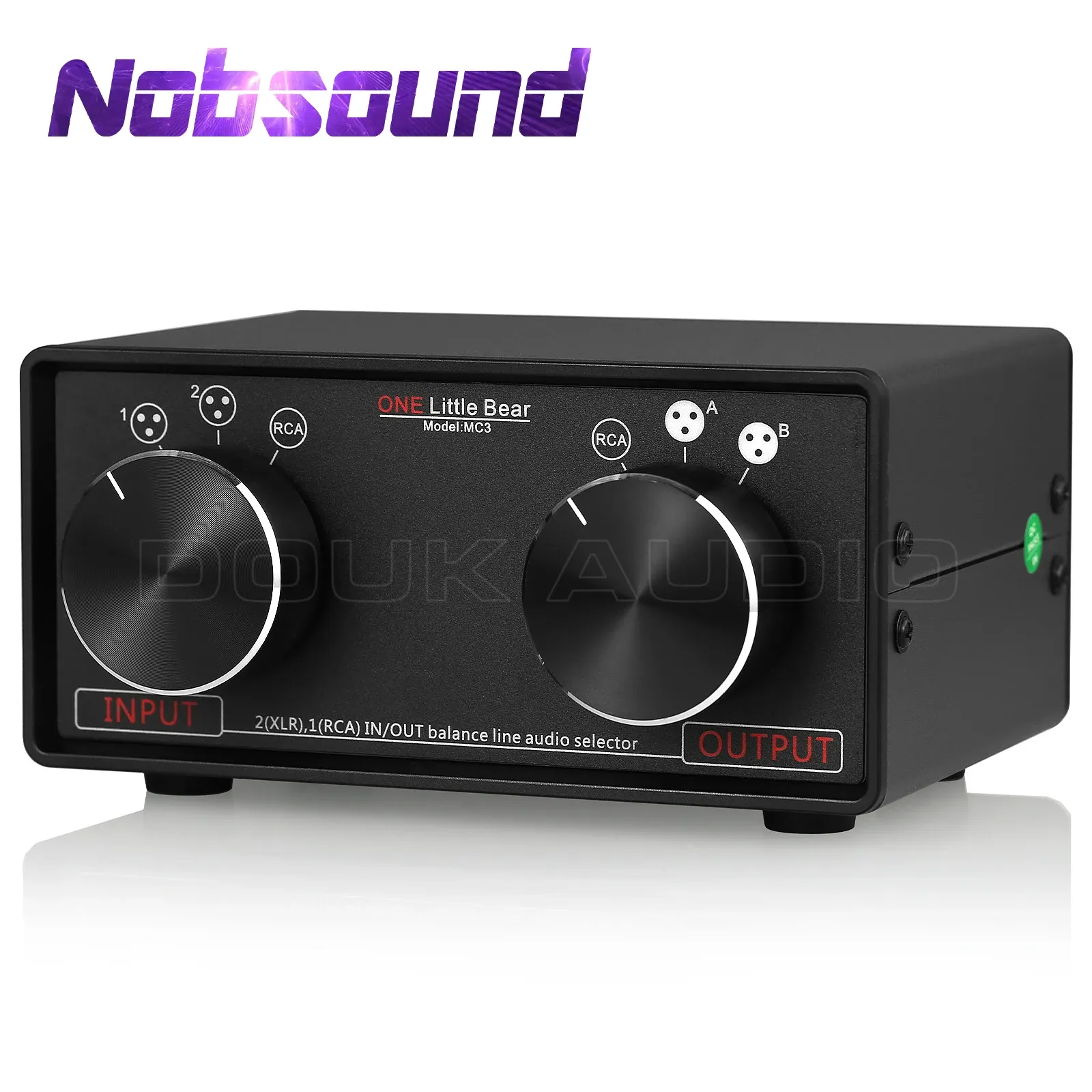 Amplificateur NOBSOND 3IN3OUT XLR Bandif / RCA Stéréo Convertisseur Audio Selecteur Préampli passif pour l'amplificateur Home