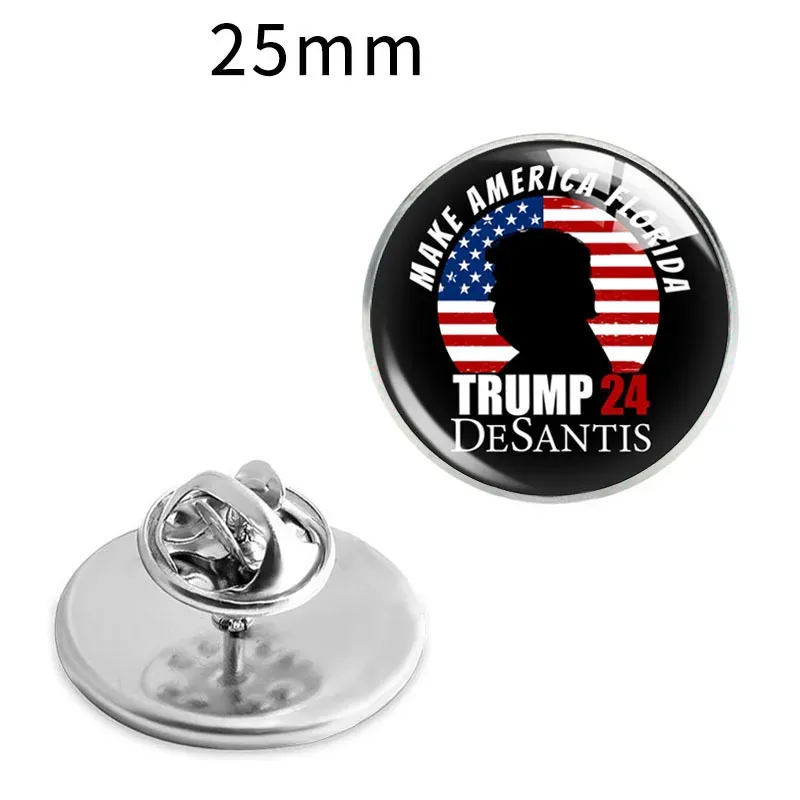 2024 Trump Brooches American Election Trump Metal Badge Pins Glass Brooch 9 Style