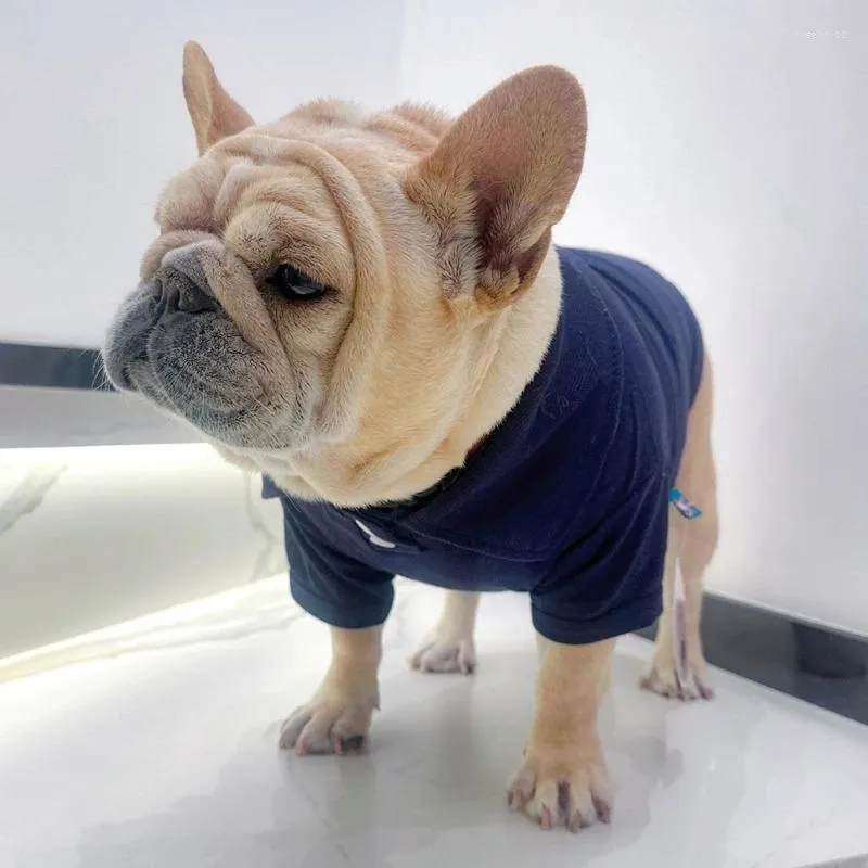 Hundekleidung T-Shirt-Kragenhemden für mittlere Hunde Junge Französische Welpe T-Shirt-Hemd Tropfen