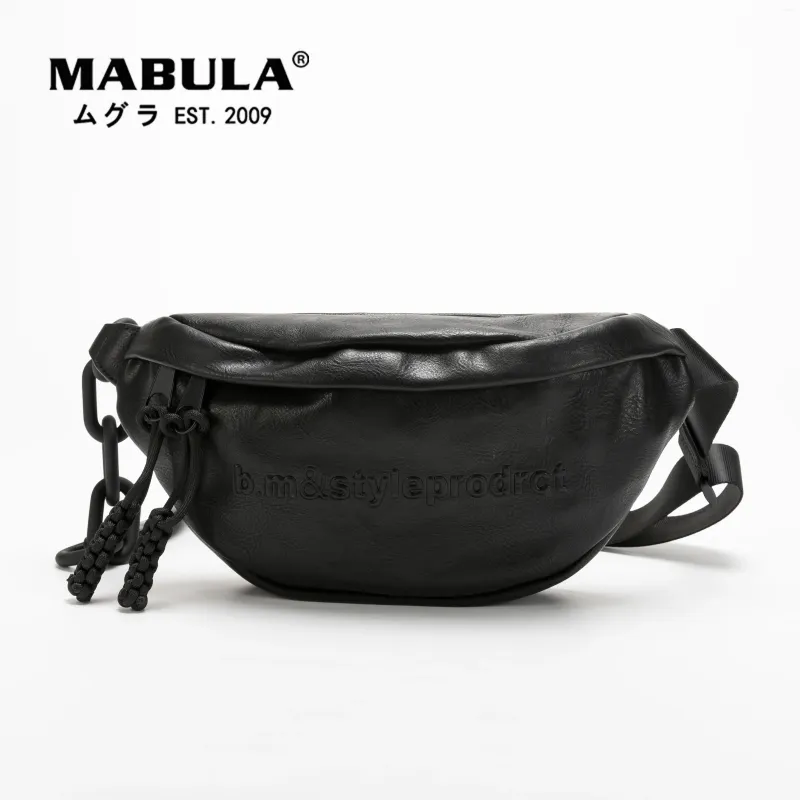 Torby w talii Mabula czarna unisex para torba na piersi płótno Casual Hobo na ramię skórzany pakiet telefoniczny dla sportu proste kobiety crossbody