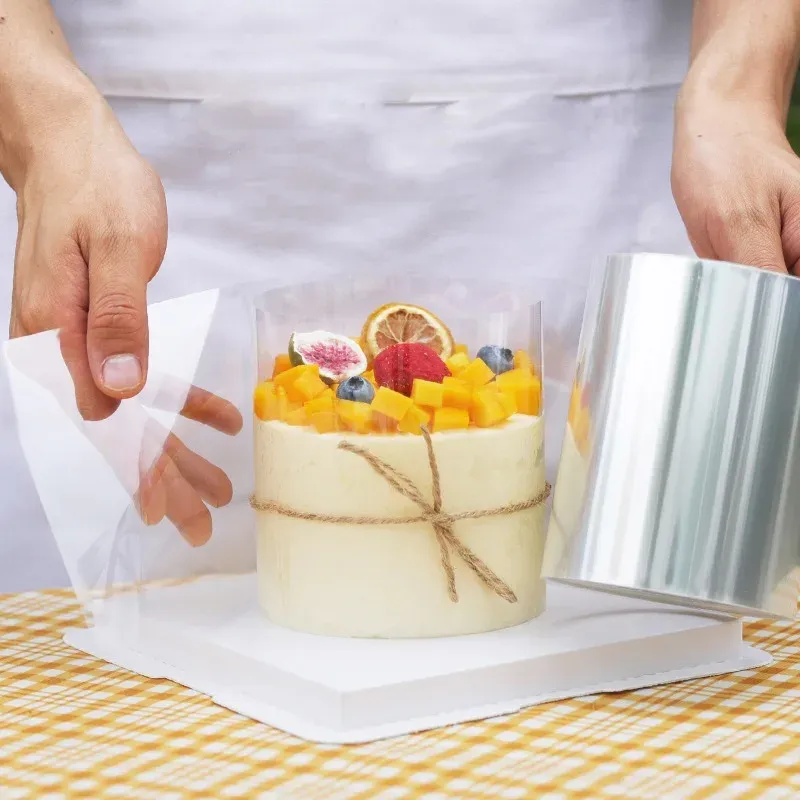 Schimmelpilze 1 Roll -Kuchen -Surround -Film transparenter Kuchenkragen Küche Acetate Kuchen -Triebkollegen für das Backen von dauerhaft 8 cm*10 m/10 cm*10m ZXH