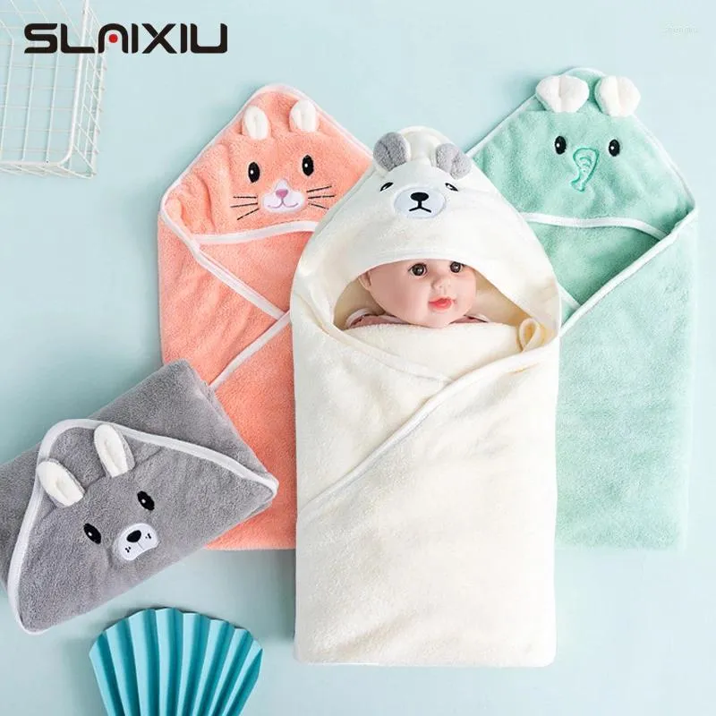 Battaniye bebek kapüşonlu havlu doğdu çocuklar bornoz süper yumuşak banyo havlusu sıcak uyku kundak sargı bebek kızlar için kızlar