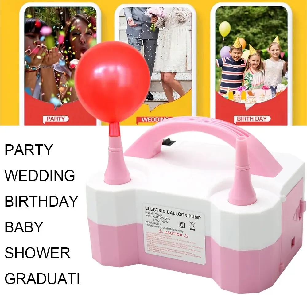 Pumpe Electric Ballon Inflator Ballon -Inflatorpumpe kann zwei gleichzeitig aufblasen. Es hat zwei Modi, die gut für die Dekoration des Raumes sind