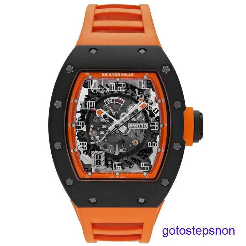 RM Mechanische Handgelenk Wache RM030 Americas Limited Edition 30 Orange Black Carbon RM030 Herren Uhr