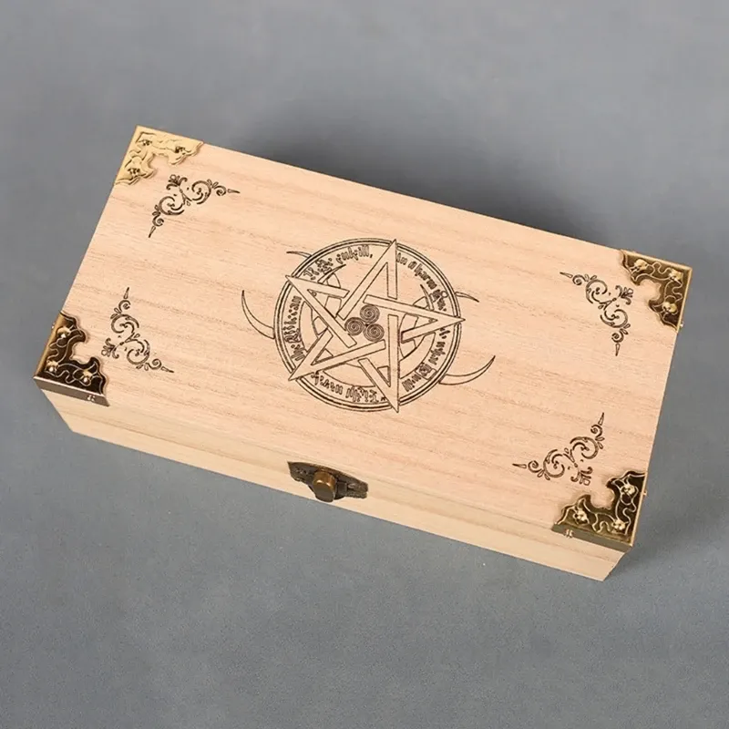 Games houten tarotkaarten doos astrologie heksen divinatie case opslagtas accessoires speelkaart reis tarot game