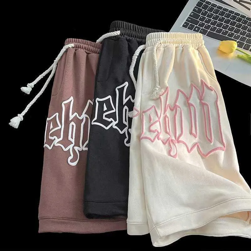 Street Hip-Hop Letter Schaumdruck gedruckte Sport-Shorts Herren trendy High Streetstyle Lose Casual Printed Shorts