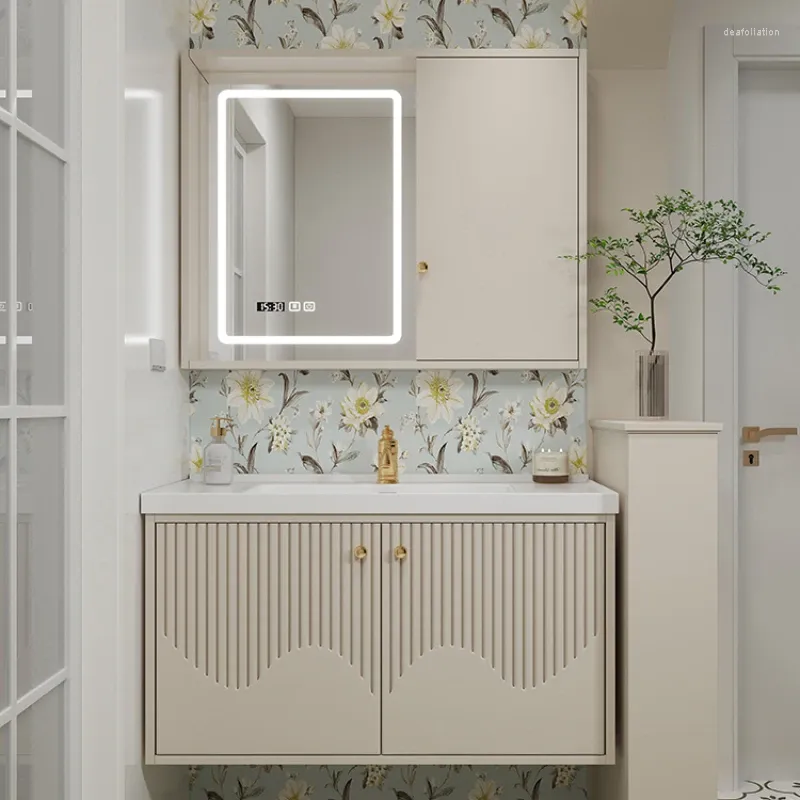 Bathroom Sink Faucets Light Luxury Modern Minimalist Cabinet Combination Smart Wash