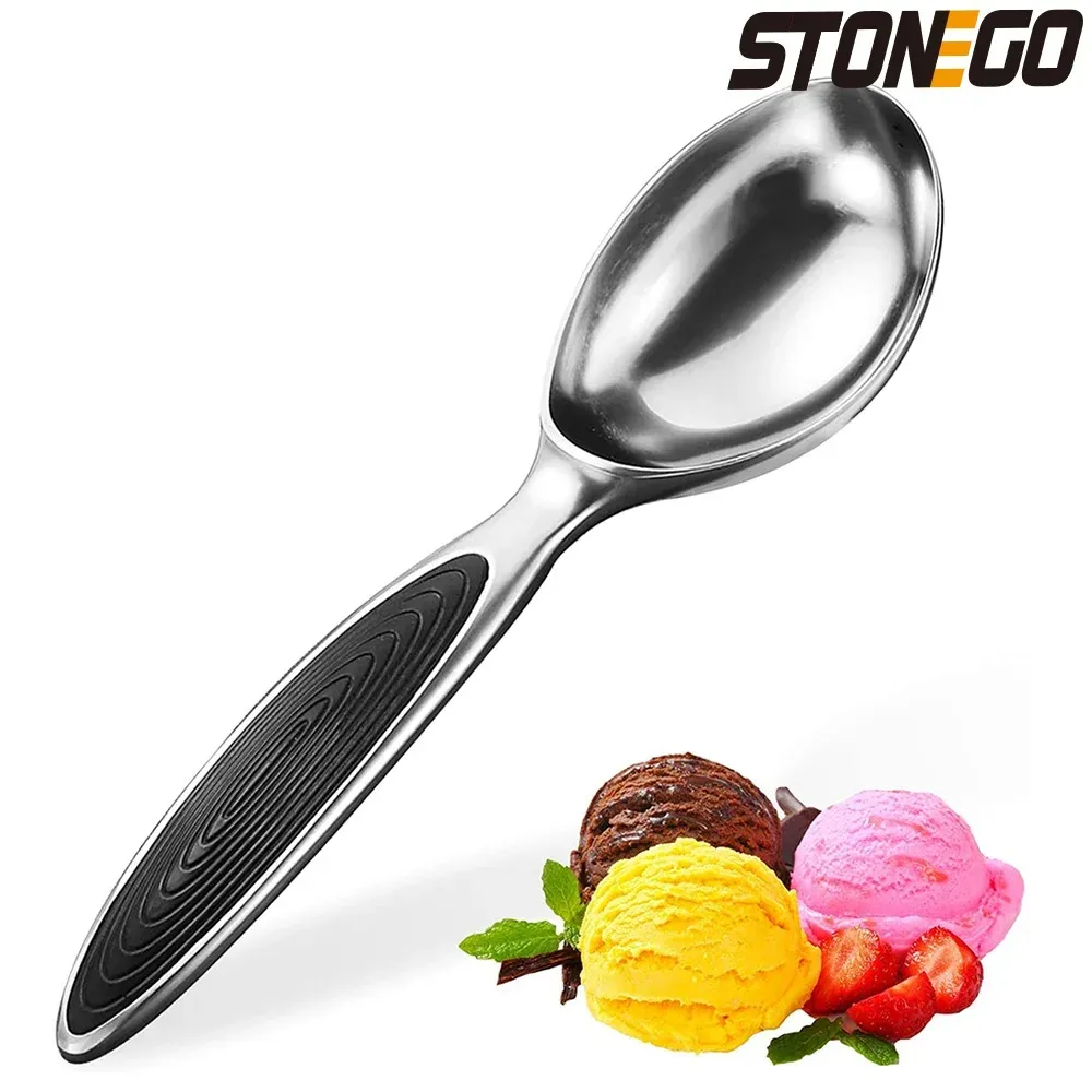 Herramientas Costo de helado Aleación de zinc Sboop Stone Stongo Spoon con mango no liquidado para masa de galletas Sorbete de helado