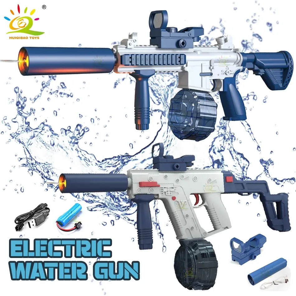 M416 QBZ95 Vector zomer Automatisch elektrisch fantasie vuurlicht Water Gun Kinderen Beach Outdoor Fight Toys For Boys Kids Gifts 240507