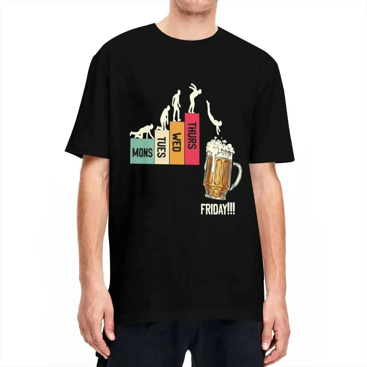 Herren-T-Shirts Herren T-Shirts Montag Mittwoch Donnerstag Freitag beliebte Sommer-T-Shirts Vintage gedruckt 100% Baumwollkleidung Geschenk Kreativitätl2405