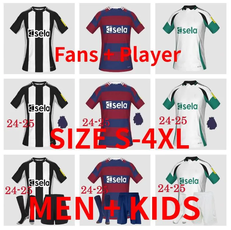 3xl 4xl 24 25 BRUNO G. camisas de futebol nufc 2024 2025 Wilson Saint Joelinton Maximin Isak Uniteds Nufc Football Shirt Home Away Terceiro set Fan Player Versão Men Kit Kids Kit Kids Kit Kids Kit Kit