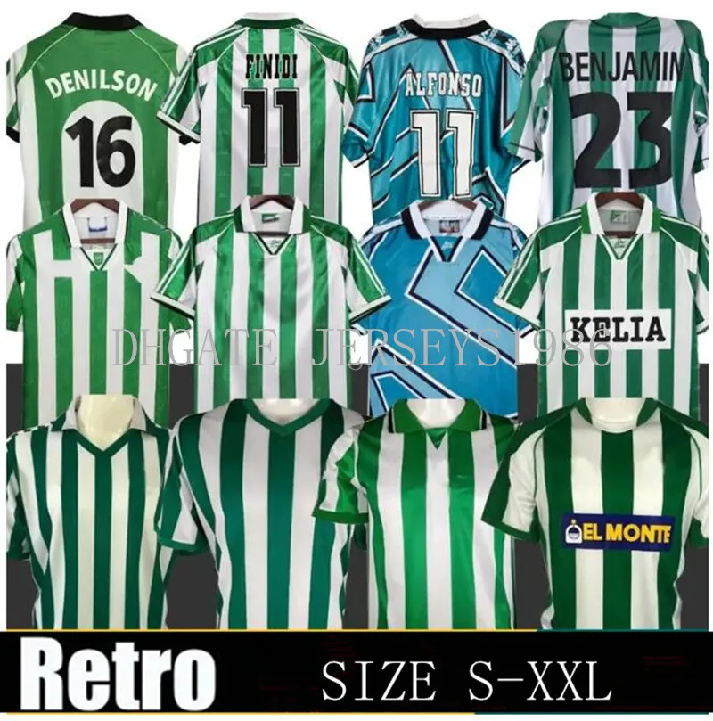 1976 1977 1993 1994 1995 1996 1997 1998 2002 2003 2004 Maglie da calcio Retro Real 76 77 94 95 96 97 98 02 03 04 Classic Vintage Football Shirt Alfonso Betis Joaquin Denilson