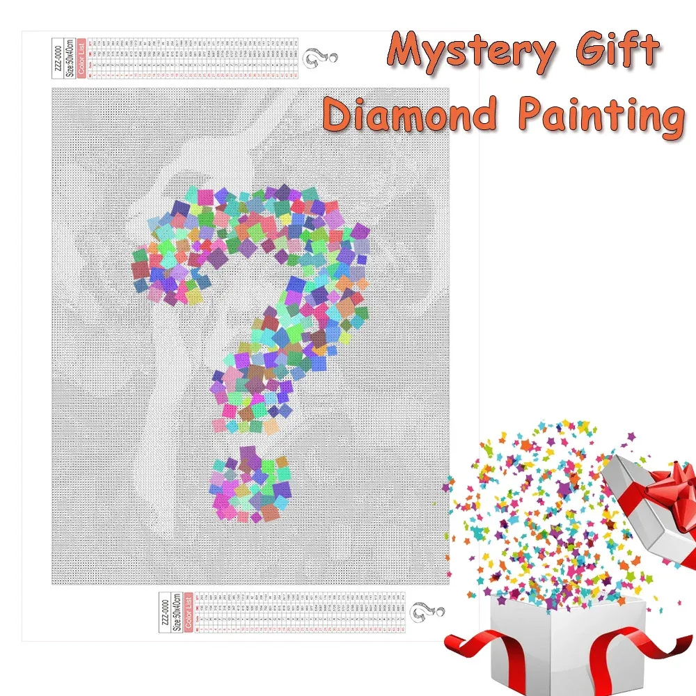 Craft Huacan 5d DIY Photo personnalisée Private Full Square Drill Mystery Gift Diamond Painting Mystérious Picture Kit Kit Gabre de poiloires