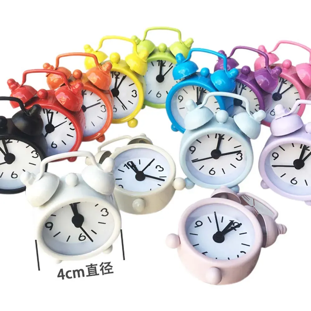 Clocks Number Round Electronic Retro Digital Adapdesk Portable Desk Decoration Cute Double Bell Quartz Alarm Clock Mini Table Durable