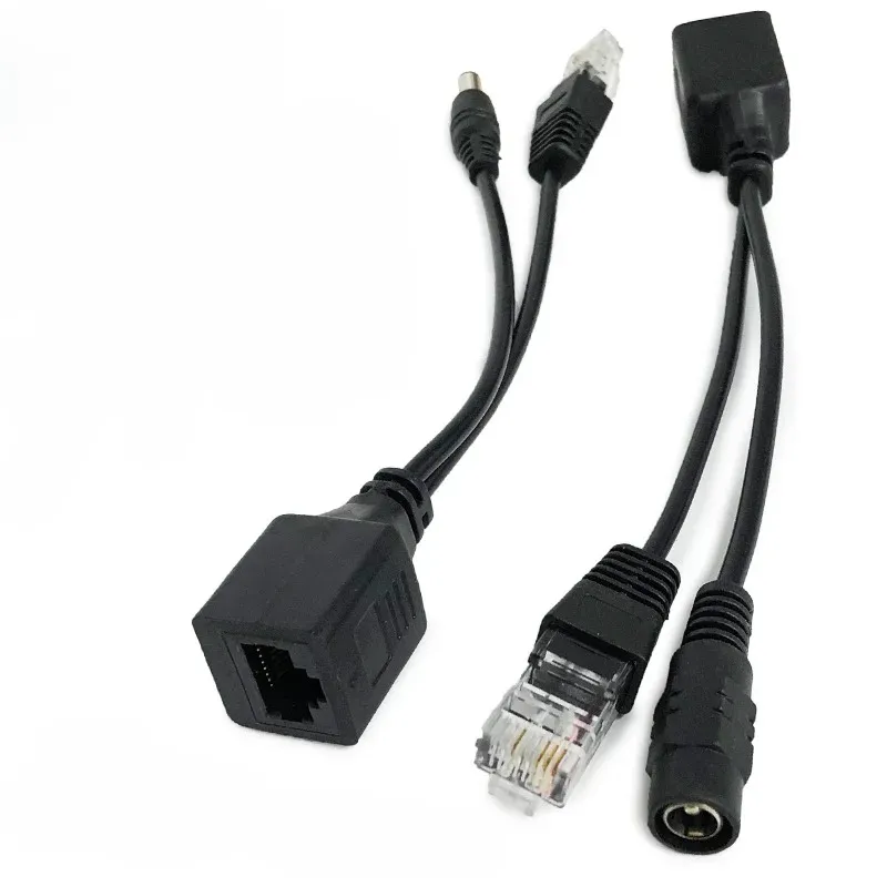 1 Paar Poe Cable Passive Power over Ethernet Adapter Cable Poe Splitter RJ45 Injector voedingsmodule 12-48V voor IP CAMEA