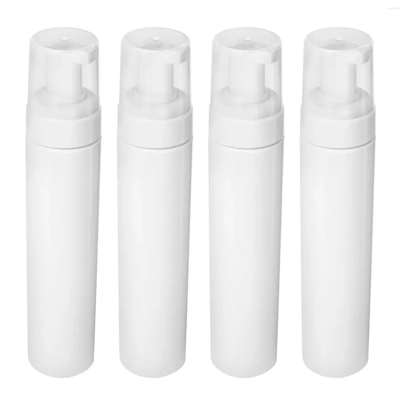 Bouteilles de rangement 4 pcs bouteille en mousse 250 ml shampooing nettoyant pour le visage en plastique