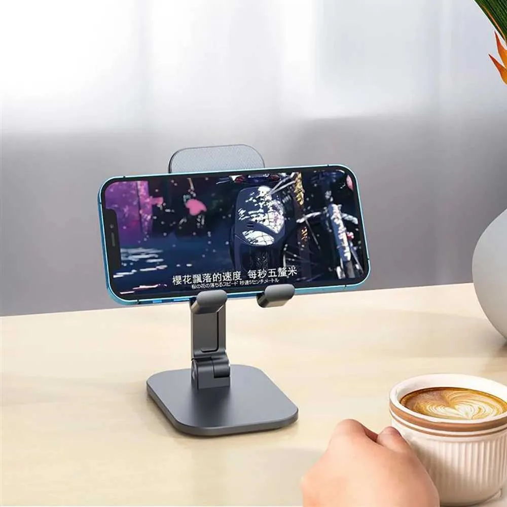 Cell Phone Mounts Holders Adjustable Foldable Desk Mobile Phone Holder for IPhone IPad Tablet Flexible Table Desktop Adjustable Cell Smart