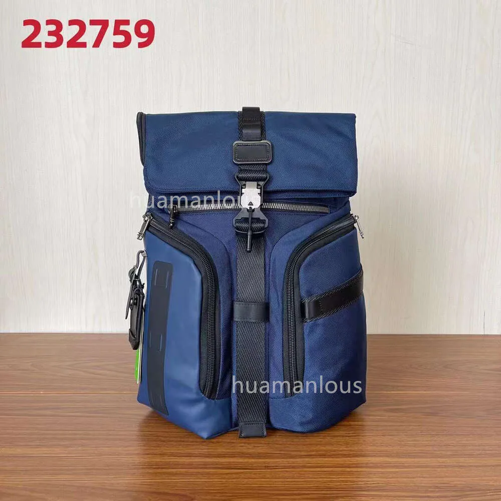 232759 Mens tumiis Designer Moda Backpack Backpack Tumiisbag Iniciais top nylist nylon impermeável