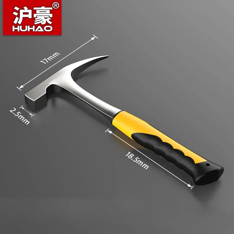 Hammer Huhao Professional Camping Hammer wielofunkcyjne ręczne narzędzia Hammer zintegrowane zintegrowane stali węglowe gumowe uchwyt gumowy uchwyt