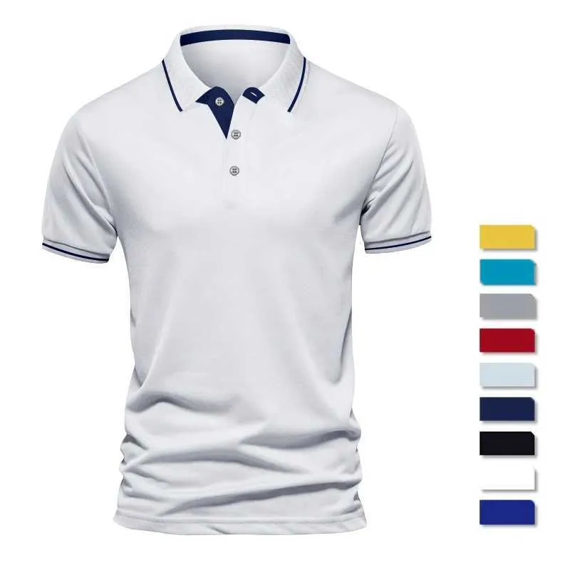 Camisetas masculinas 2024 New Deer Summer Summer Solid Polo Shirtle