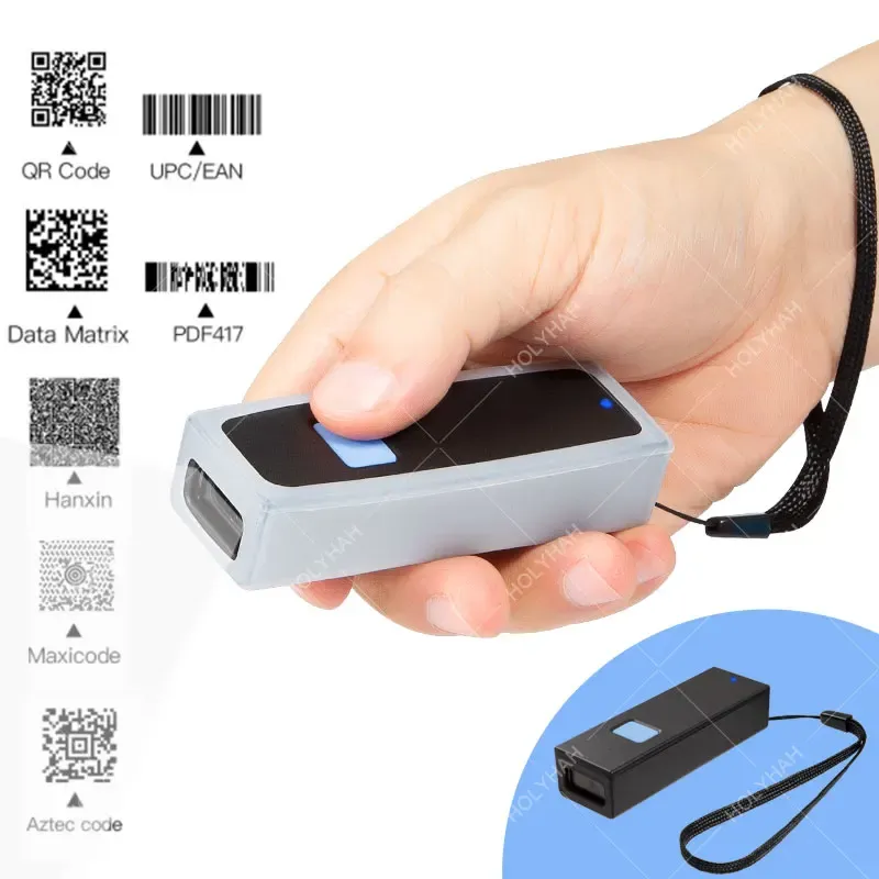 Scanners Holyhah M2 CCD Wireless 2.4g Bluetooth mini scanner de code-barres pour lire le tabac 1d 2d QR PDF417 iPad Android iPad