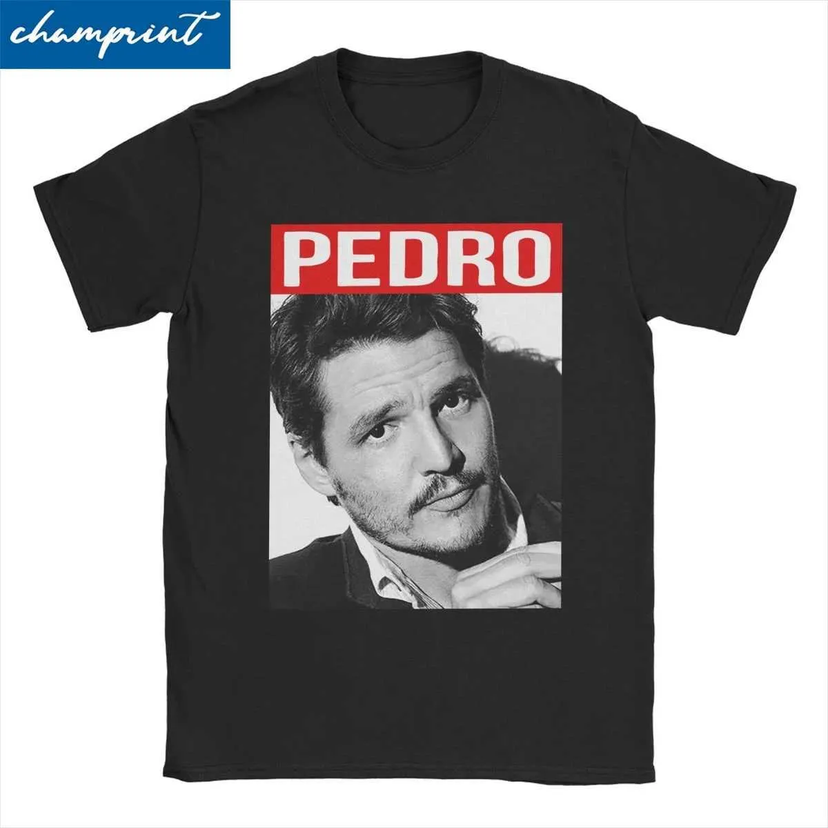 Camisetas masculinas ótimas camisetas retro Pedro Pascal masculino Redonda de algodão puro Camiseta de camiseta de camiseta curta Camiseta de camiseta de verão Clothingl2405