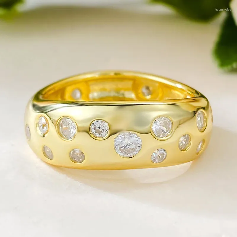 Clusterringe Europäische und amerikanische S925 Silberschildes Ins Style Sky Star Ring Fashion Romantic Collection