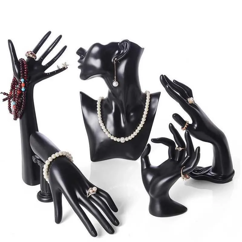 Gioiello Nuovi orecchini in resina collane display per gioielli 5 stili Modelli per il corpo umano 3 parentesi a colori Braccialetti stoccaggio q240506