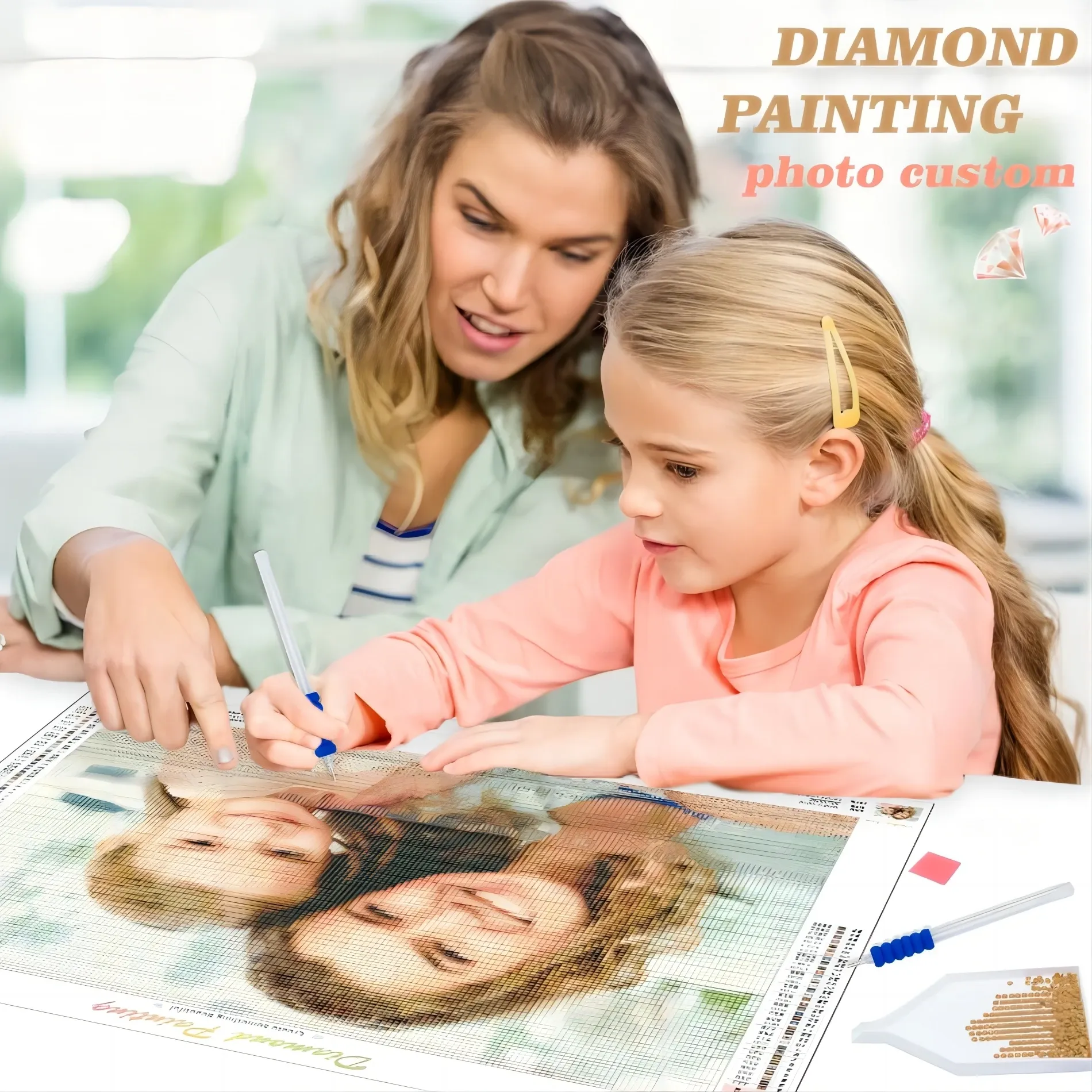 Rzemiosło Ruopoty Zdjęcie Niestandardowy obraz Diamond obraz Diamond Haft Diamond Hafdery Krzyż