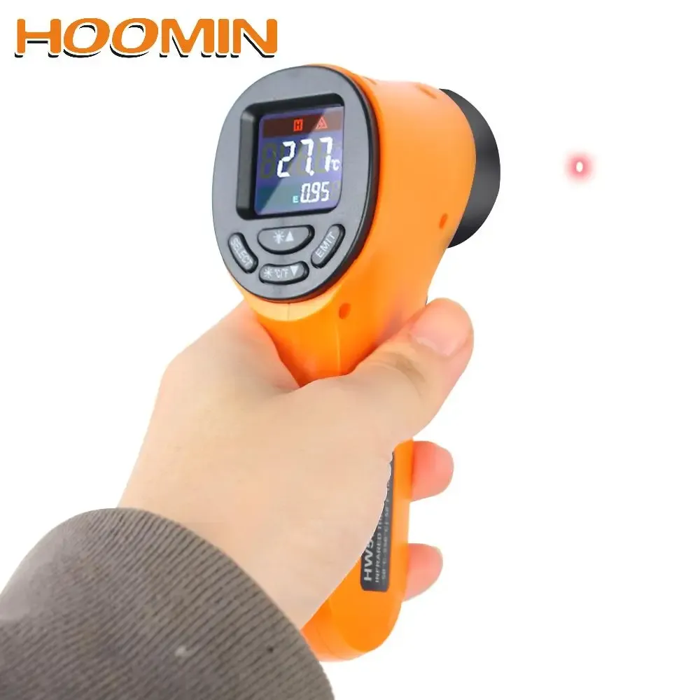 Meters Hoomin Non Contact Pyrometer LCD Display 50 ~ 550 ° C Digitale infrarood thermometer Lasertemperatuurmeter IR Termometro