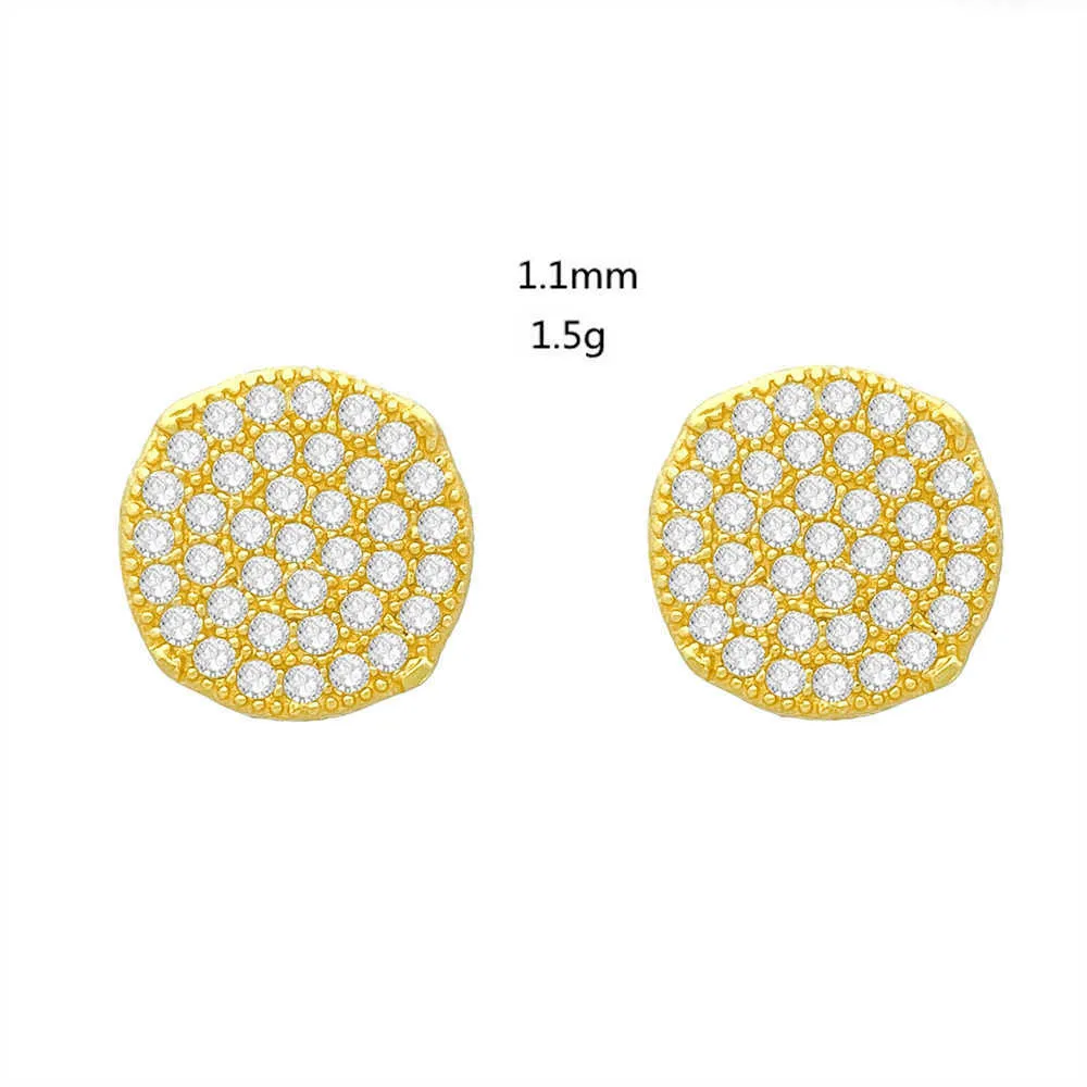 Valentines Gift Hiphop Stud 14K Yellow Gold Screw Back Real Round Cut Moissanite Earrings For Men_voghion.com