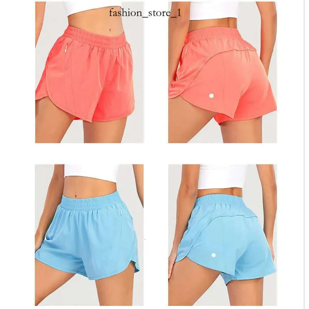 LL Femmes Yoga Tenues Short de course à douces courtes avec gymnase de poche à fermeture éclair pour les dames sportives décontractées pour les filles exercice fitness AB0160 971