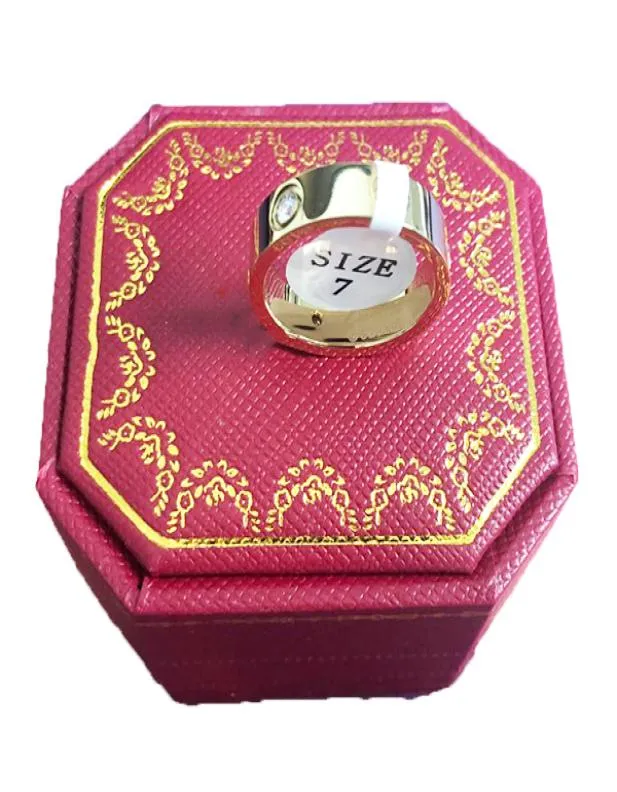 Titanium Steel Wedding Lovers Ring For Women CZ Zirconia Rose Gold Noiving Rings Men Jewelry Gifts PS8401 com Box8387854 original