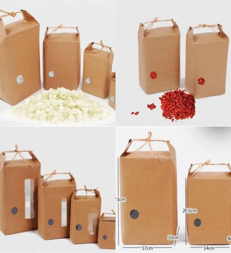 ライスペーパーバッグギフトラップティーパッケージ段階段ボード結婚式クラフトペーパー袋食品収納スタンディングパッキング249 J21305642