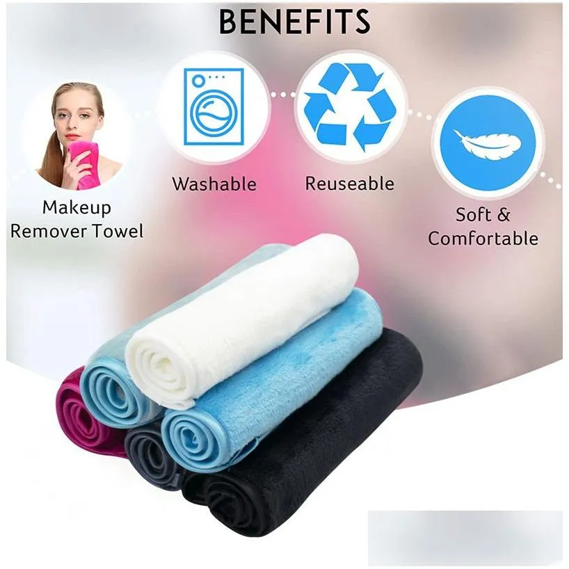 Make -up remover herbruikbare verwijdering handdoek MicroFiber doekdoekjes gezicht schonere reiniging doekjes huidverzorging schoonheid gereedschap drop levering gezondheid dhtei dhtei