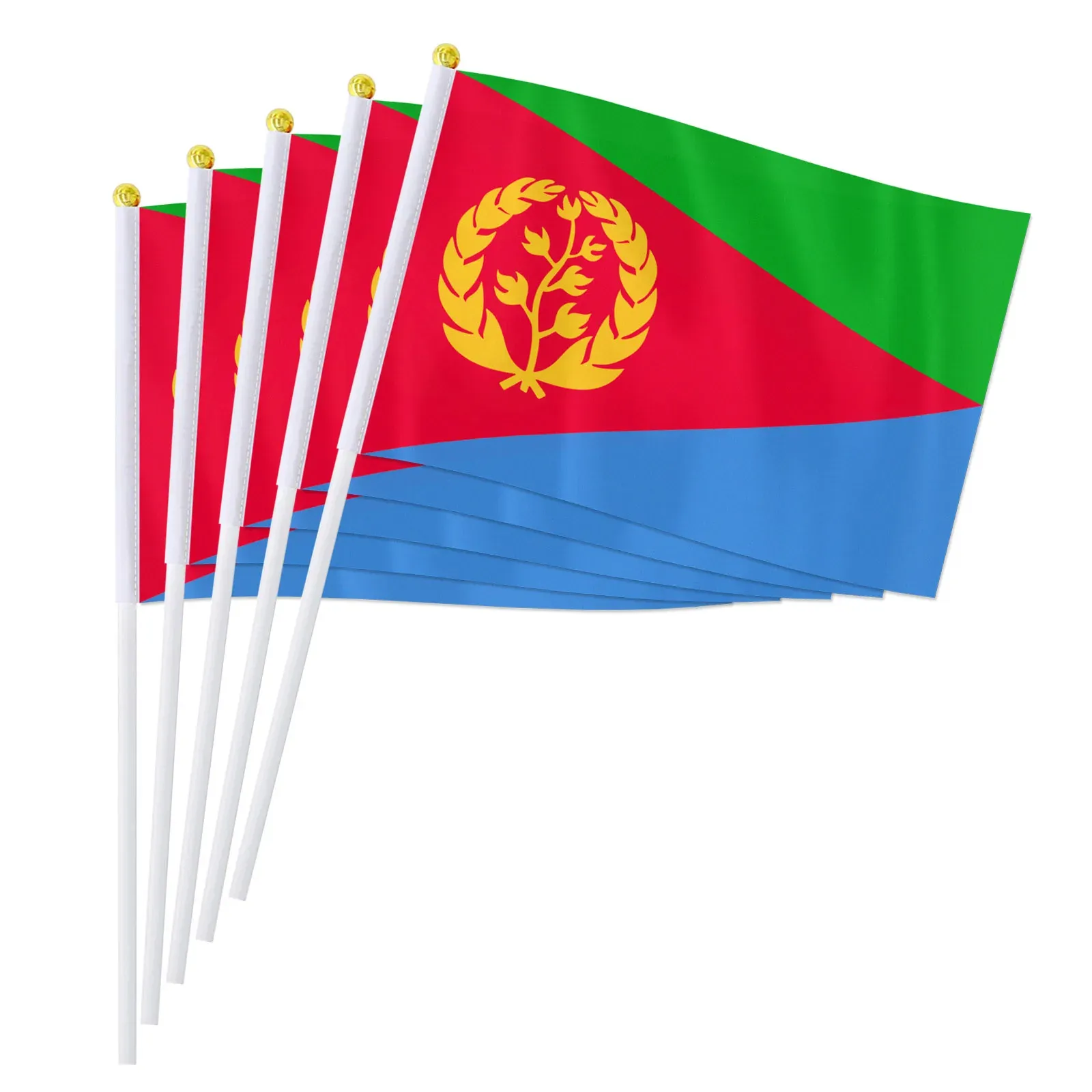 Accessories PTEROSAUR 14*21cm Eritrea Hand Flag, Eritrea Eritrean National Flag World African Country Hand Held Small Waving Flag, 50/100pcs