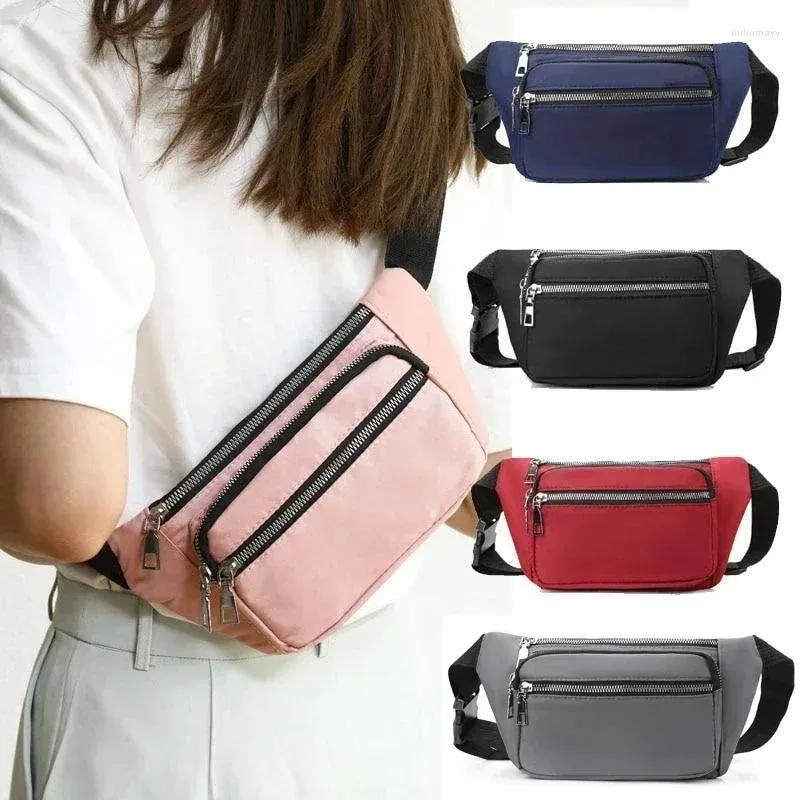 Sacs de taille Fashion Oxford Tissu Sac Zipper Chef Sport Travel Girl Girl Belly Pocket Hip Bum Phone Pack For Women