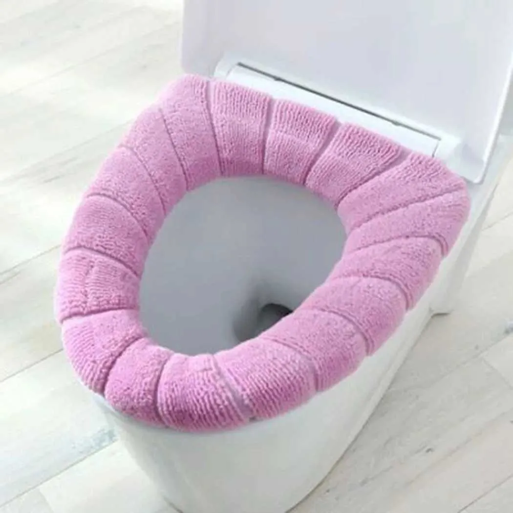 Toilet Seat Covers Winter Warmer Toilet Washable Soft Pad Seat Closes Tool Cover Lid Mat Cushion O-shape Toilet Seat Warmer Accessory Bathroom