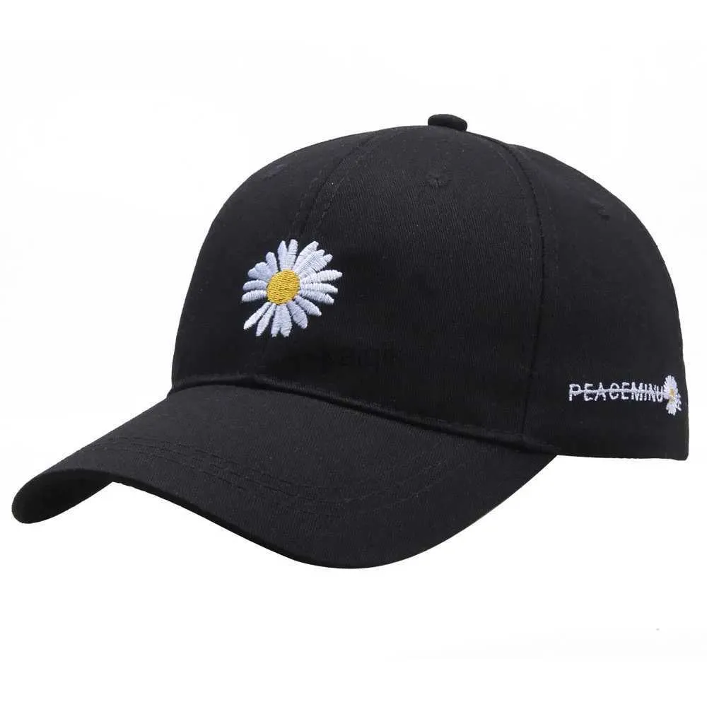 Ballkappen Modebaseballkappe für Frauen Herren Little Daisy Stickerhut Cotton Soft Top Caps Freizeiten Snapback Hats Quan Zhilong GD gleich D240507