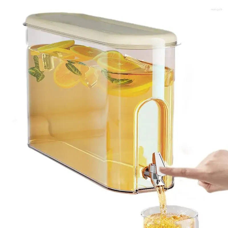 Waterflessen 4l koelkast dispenser vloeibare opslagtank dranken emmer met spigot ketel outdoor organisatoren voor thuis