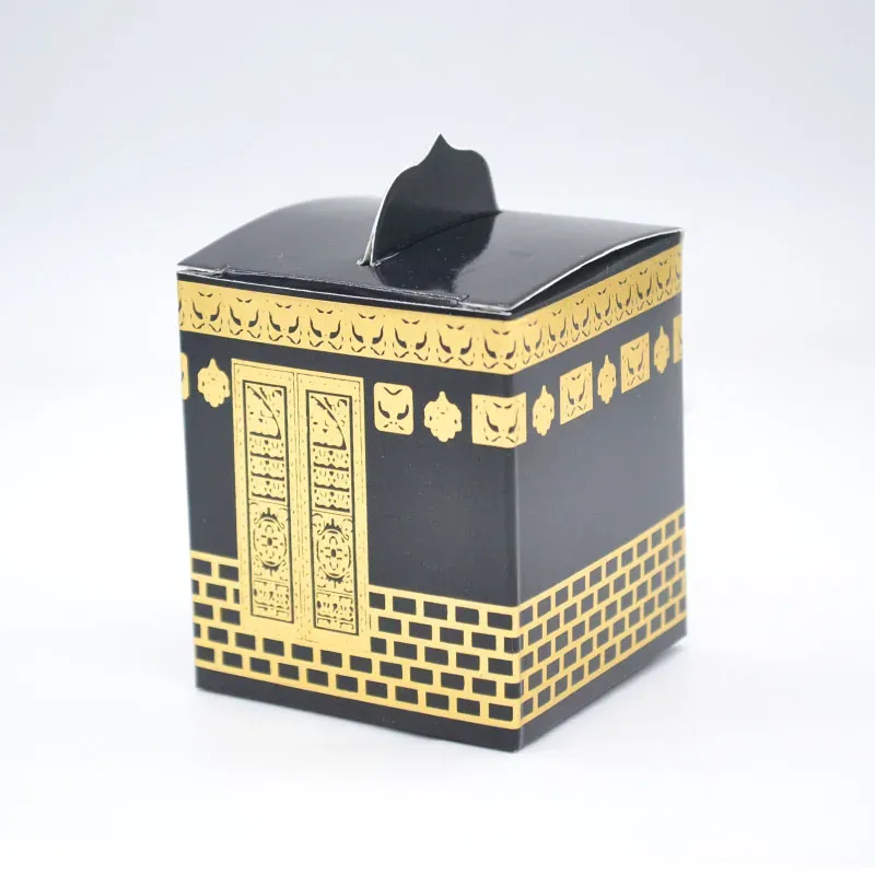 Brosse Islamic Mosque Mecca Kaaba Simulation Eid Mubarak Favor Box Ramadan Kareem Candy Gift Packing Box