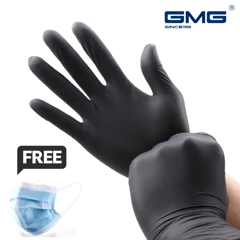 Handschuhe Nitrilhandschuhe schwarze 100pcs 4mil Lebensmittelqualität wasserdichtes Pulver Latex frei Einweghandschuhe nicht sterile Nitril -Untersuchung Handschuhe