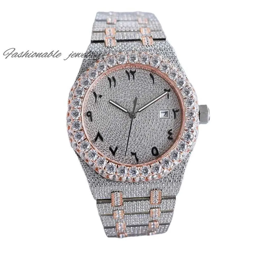 41 mm Moissanites Watch Womens Automatic Mechanical Watch 316L Stahl Sapphire Ladies Business Armbandwatch Montre de Luxe