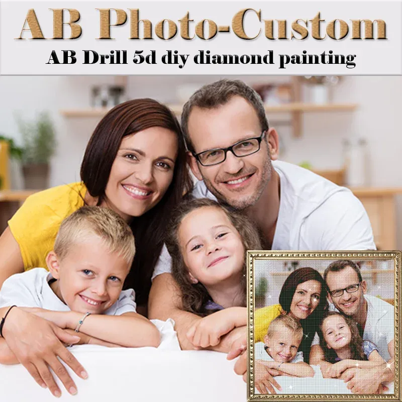 Craft Ab Driill Diamond schilderij foto's Aangepaste Vol vierkante/ronde diamant mozaïek foto van strass square diamanten borduurwerkverkoop