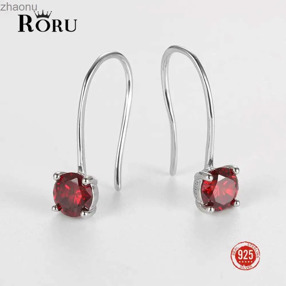 Dangle żyrandol 12 Kolor oryginalny 925 srebrny kolczyki z kamieniem urodzeniowym z krojem w kształcie serca Aaaa Cubic Cyrrring Earring Prezent xw