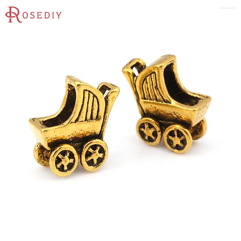 Anhänger Halsketten 20pcs antike Goldfarbe Zinklegungsbaby Wagen Charms Anhänger DIY -Schmuck Herstellung Halskette Ohrringe Accessoires für