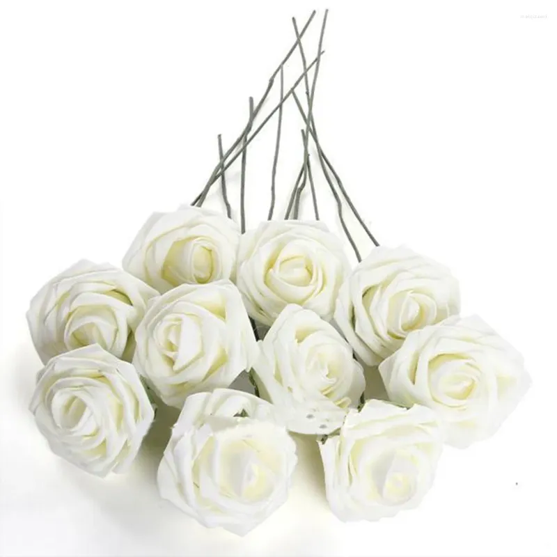 Flores decorativas 50 peças Rose Artificial Flow